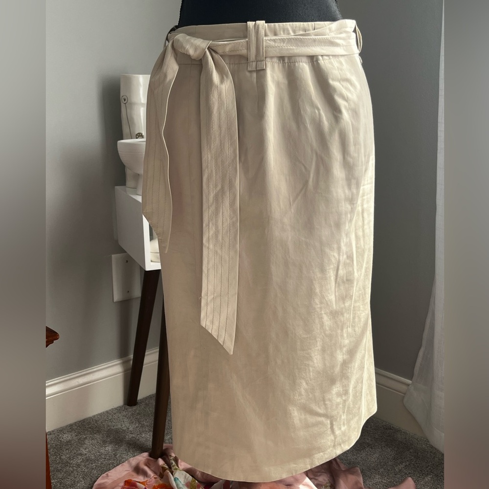 FACONNABLE French Designer Womens Khaki Safari Skirt EUC